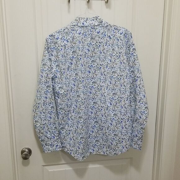 BOGGI MILANO Italian Style Blue 100% Cotton Long Sleeve Button Up sz Large - Picture 7 of 8